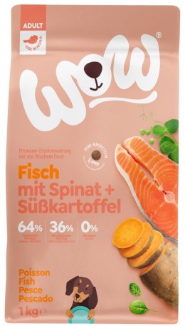 WOW MINI Fisch - ryba ze szpinakiem i batatami dla dorosłych psów małych ras 1 kg