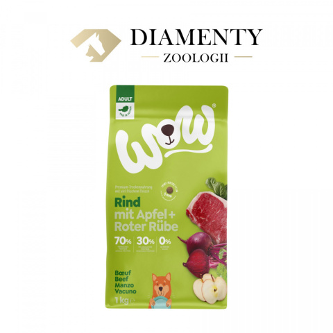 WOW MINI Rind - wołowina z jabłkiem i buraczkami dla dorosłych psów małych ras 1kg WOW MINI Rind - wołowina z jabłkiem i buraczkami dla dorosłych psów małych ras 1kg