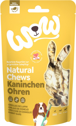 WOW Natural Chews Kaninchenohren – suszone uszy królika 120g