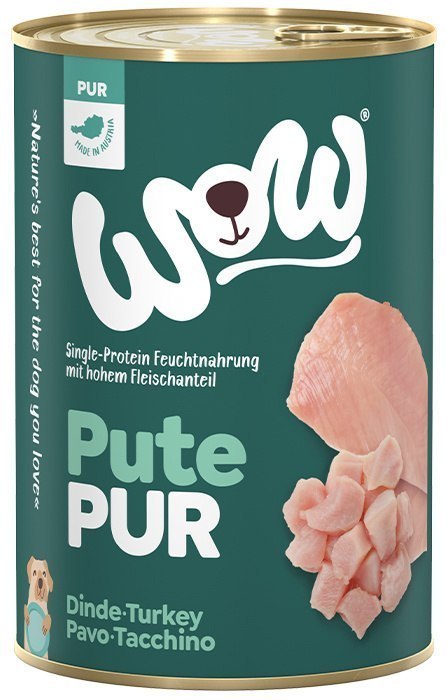 WOW Pute Pur - czysty indyk karma monobiałkowa dla psa 6 x 400g WOW Pute Pur - czysty indyk karma monobiałkowa dla psa 6 x 400g