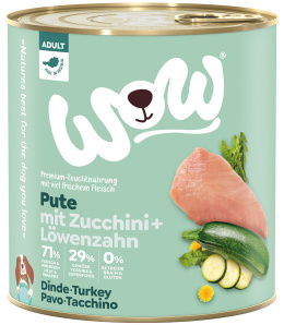 WOW Pute – indyk z cukinią i mniszkiem lekarskim 6 x 800g