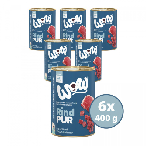 WOW Rind Pur - czysta wołowina karma monobiałkowa dla psa 6 x 400g WOW Rind Pur - czysta wołowina karma monobiałkowa dla psa 6 x 400g