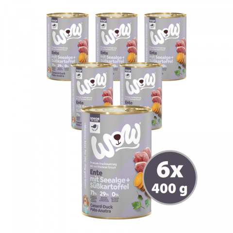 WOW Senior Ente – kaczka z algami i batatami 6 x 400g WOW Senior Ente – kaczka z algami i batatami 6 x 400g