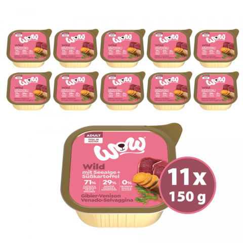 WOW Wild - dziczyzna z algami i batatami 11 x 150g WOW Wild - dziczyzna z algami i batatami 11 x 150g
