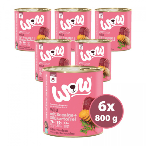WOW Wild – dziczyzna z algami i batatami 6 x 800g WOW Wild – dziczyzna z algami i batatami 6 x 800g