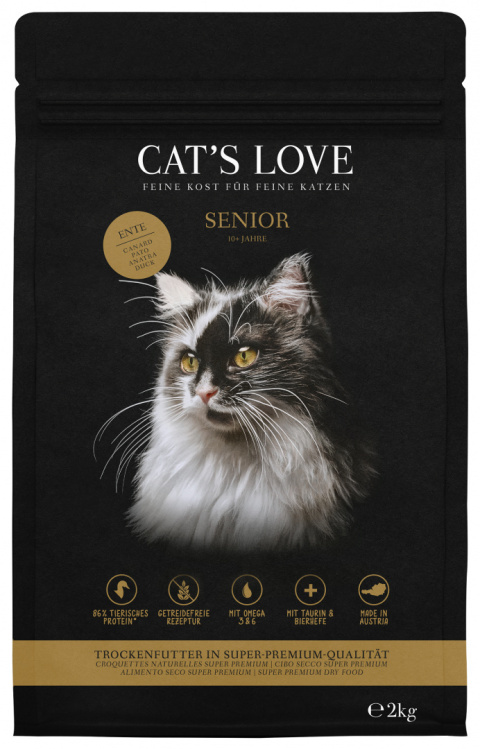 CAT'S LOVE Senior Ente - karma dla kota seniora z kaczką 2kg CAT'S LOVE Senior Ente - karma dla kota seniora z kaczką 2kg