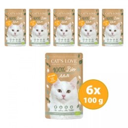 CAT'S LOVE Bio kurczak w naturalnej galaretce 100g x 6 szt.