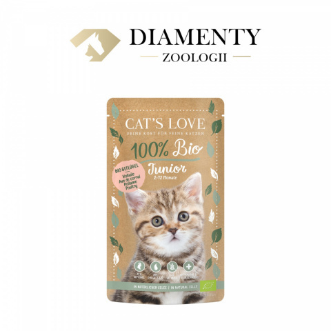 CAT'S LOVE Junior Bio Poultry - ekologiczny drób w naturalnej galaretce 100g