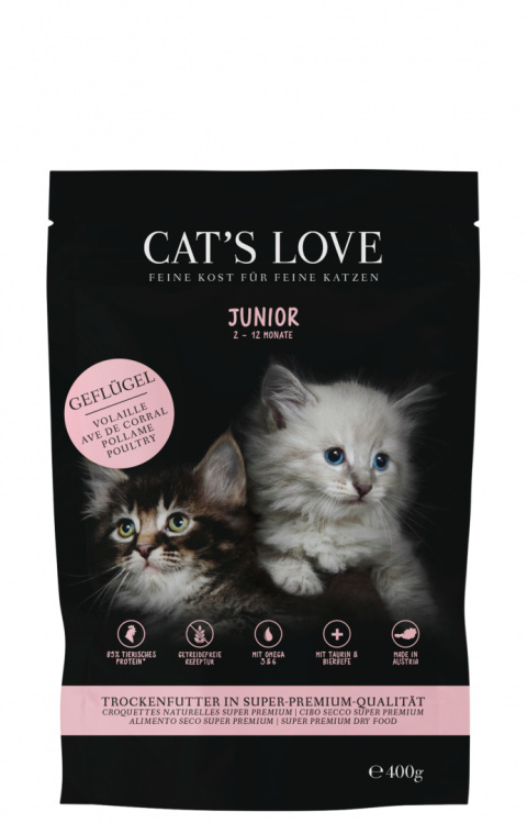 CAT'S LOVE Junior Geflugel - sucha karma dla kociąt z drobiem 400g CAT'S LOVE Junior Geflugel - sucha karma dla kociąt z drobiem 400g
