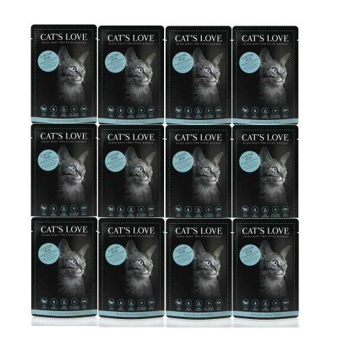 CAT'S LOVE Lachs Pur- łosoś w naturalnej galaretce 12 x 85g CAT'S LOVE Lachs Pur- łosoś w naturalnej galaretce 12 x 85g