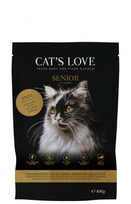 CAT'S LOVE Senior Ente - karma dla kota seniora z kaczką 400 g
