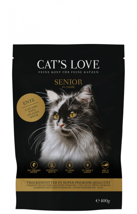 CAT'S LOVE Senior Ente - karma dla kota seniora z kaczką 400 g CAT'S LOVE Senior Ente - karma dla kota seniora z kaczką 400 g
