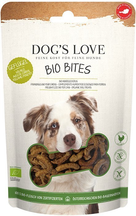 DOG'S LOVE BIO Bites Geflugel - ekologiczne mięso drobiowe przysmaki dla psa (150g) DOG'S LOVE BIO Bites Geflugel - ekologiczne mięso drobiowe przysmaki dla psa (150g)