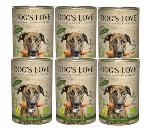 DOG'S LOVE BIO GREENS warzywno-owocowa karma dla psów 6 x 400g DOG'S LOVE BIO GREENS warzywno-owocowa karma dla psów 6 x 400g