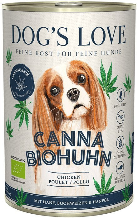 DOG'S LOVE Canna Canis - BIO kurczak z konopiami 6 x 400g DOG'S LOVE Canna Canis - BIO kurczak z konopiami 6 x 400g