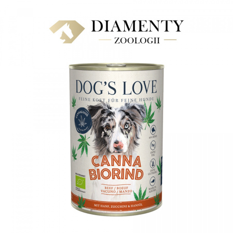 DOG'S LOVE Canna Canis Bio Rind - BIO wołowina z konopiami, cukinią 6 x 400g DOG'S LOVE Canna Canis Bio Rind - BIO wołowina z konopiami, cukinią 6 x 400g