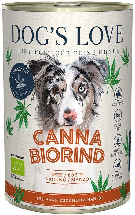 DOG'S LOVE Canna Canis Bio Rind - BIO wołowina z konopiami, cukinią 6 x 400g DOG'S LOVE Canna Canis Bio Rind - BIO wołowina z konopiami, cukinią 6 x 400g