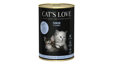 CAT’S LOVE Junior Kalb – cielęcina z olejem z łososia 400g