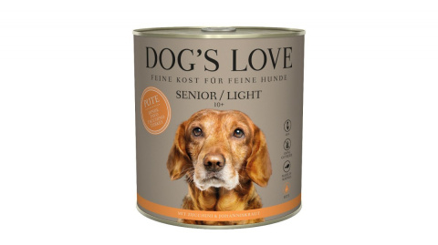 DOG'S LOVE Senior Pute Light - indyk karma dla starszych psów 800g