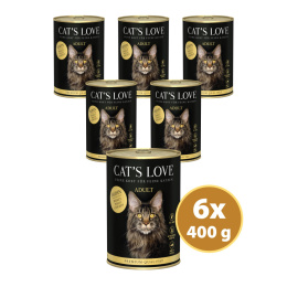 CAT'S LOVE Huhn - kurczak z olejem lnianym i pokrzywą 400g x 6 szt.