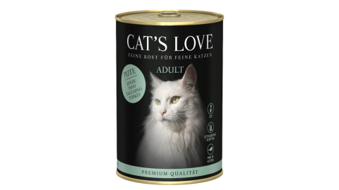CAT'S LOVE Pute - indyk z olejem z łososia i kocim tymiankiem 400g x 6 szt. CAT'S LOVE Pute - indyk z olejem z łososia i kocim tymiankiem 400g x 6 szt.