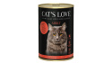 CAT'S LOVE Rind Pur - wołowina z olejem z krokosza i mniszkiem lekarskim 400g x 6 szt.