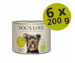 DOG'S LOVE BIO Huhn - kurczak z kaszą gryczaną, selerem i bazylią 200g x 6 szt.