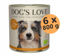 DOG'S LOVE BIO PUTE indyk z amarantusem, dynią i pietruszką 800g x 6 szt.