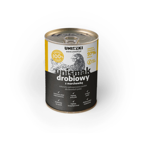 UNISZKI UNIsmak drobiowy z marchewką 410g 97% mięsa UNISZKI UNIsmak drobiowy z marchewką 410g 97% mięsa