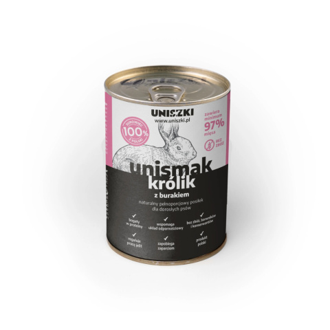 UNISZKI UNIsmak królik z burakiem 410g 97% mięsa UNISZKI UNIsmak królik z burakiem 410g 97% mięsa