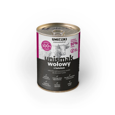 UNISZKI UNIsmak wołowina z batatem 410g 97% mięsa UNISZKI UNIsmak wołowina z batatem 410g 97% mięsa
