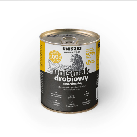 UNISZKI UNIsmak drobiowy z marchewką 800g 97% mięsa UNISZKI UNIsmak drobiowy z marchewką 800g 97% mięsa