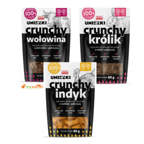 Uniszki Zestaw Crunchy 80g x 3 smaki Uniszki Zestaw Crunchy 80g x 3 smaki
