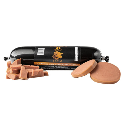 MIRALS CAT Lammwurst - kiełbaska z mięsa jagnięciny dla kota 200g MIRALS CAT Lammwurst - kiełbaska z mięsa jagnięciny dla kota 200g