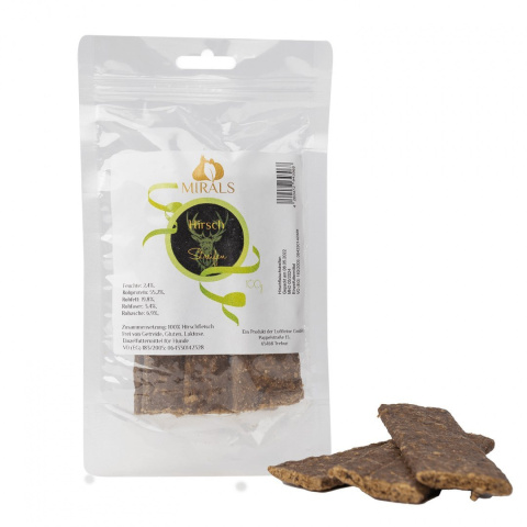 MIRALS Hirsch Streifen paski mięsa jelenia 100g MIRALS Hirsch Streifen paski mięsa jelenia 100g