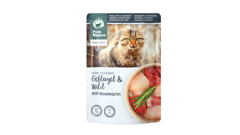PURE NATURE CAT Senior Geflügel Wild - drób z dziczyzną i rozmarynem 85g PURE NATURE CAT Senior Geflügel Wild - drób z dziczyzną i rozmarynem 85g
