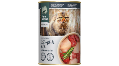 PURE NATURE CAT Senior Geflügel Wild - drób z dziczyzną i rozmarynem 400g