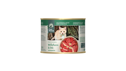 PURE NATURE CAT Wildschwein Ente - dzik z kaczką i rumiankiem 200g PURE NATURE CAT Wildschwein Ente - dzik z kaczką i rumiankiem 200g