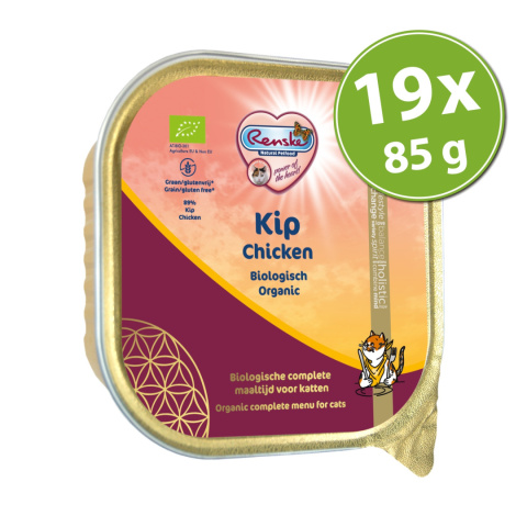 Renske CAT BIO kurczak 19 x 85g Karma mokra dla kota Renske CAT BIO kurczak 19 x 85g Karma mokra dla kota
