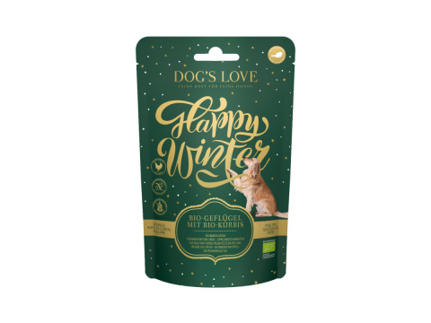 DOG'S LOVE Happy Winter Bio-chips - ekologiczne mięso drobiowe z dynią przysmaki dla psów 150g