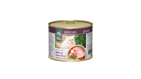 PURE NATURE CAT Huhn Kaninchen - kurczak z królikiem i mniszkiem lekarskim 200g