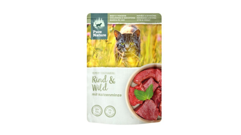 PURE NATURE CAT Rind Wild - wołowina z dziczyzną i kocimiętką 85g PURE NATURE CAT Rind Wild - wołowina z dziczyzną i kocimiętką 85g