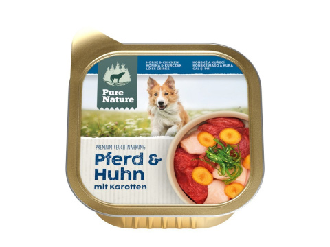 PURE NATURE DOG Pferd Huhn - konina i kurczak z marchewką i algami 150g