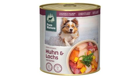 PURE NATURE DOG Huhn Lachs - kurczak i łosoś z dynią 800g