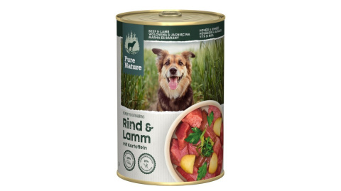 PURE NATURE DOG Rind Lamm - wołowina i jagnięcina z ziemniakami 400g