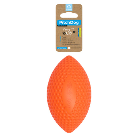 PitchDog Piłka Rugby do aportowania śr. 9 cm, dł. 14 cm Orange PitchDog Piłka Rugby do aportowania śr. 9 cm, dł. 14 cm Orange