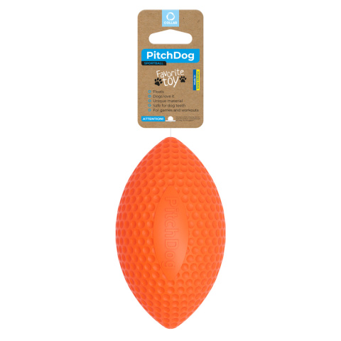 PitchDog Piłka Rugby Sport Ball śr. 9 cm, dł. 14 cm Orange