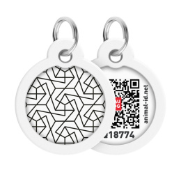 WAUDOG Zawieszka okragła z identyfikatotem QR GPS metalowa Geometria 30mm