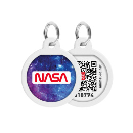 WAUDOG Zawieszka okragła z identyfikatotem QR GPS metalowa NASA 30mm