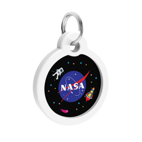 WAUDOG Zawieszka okragła z identyfikatotem QR GPS metalowa NASA 30mm WAUDOG Zawieszka okragła z identyfikatotem QR GPS metalowa NASA 30mm